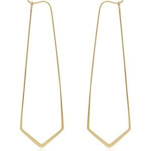 Geometric Chevron Hoop Threader Earrings for Women - Hypoallergenic Lightweight